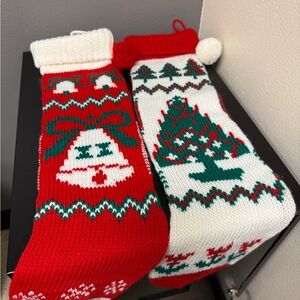 Vintage 2  Knitted Christmas Stockings 2 Designs 80’s